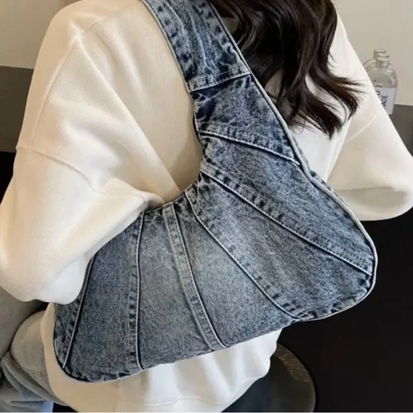 Denim Hobo Bag purse - Picture 2 of 10